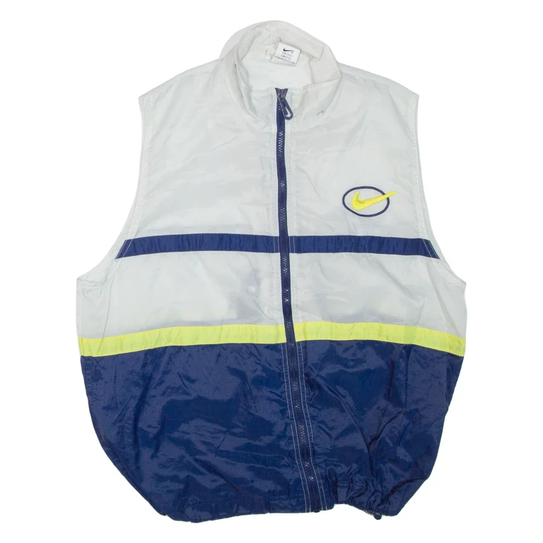 NIKE Womens Gilet Grey Nylon Colourblock L