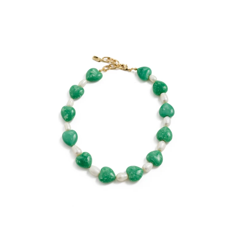 Logan Tay Aqua Heart Stone Necklace Green One Size