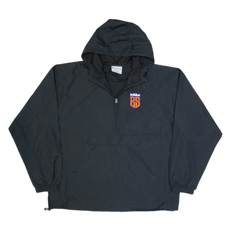 CHAMPION Mens Anorak Jacket Black USA Hooded XL
