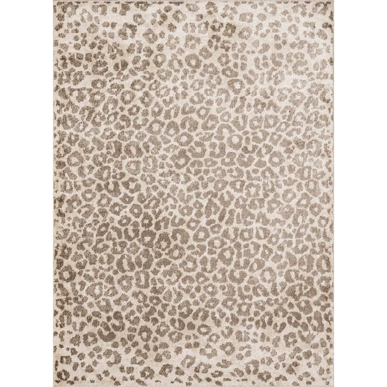Tan Bonhill Leopard Print Area Rug
