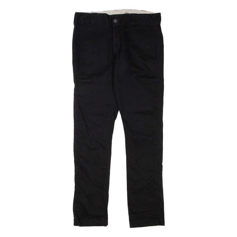 DICKIES Womens Trousers Black Slim Straight W30 L30