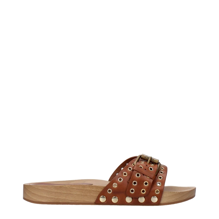 Isabel Marant Brown Leather Slippers - Women