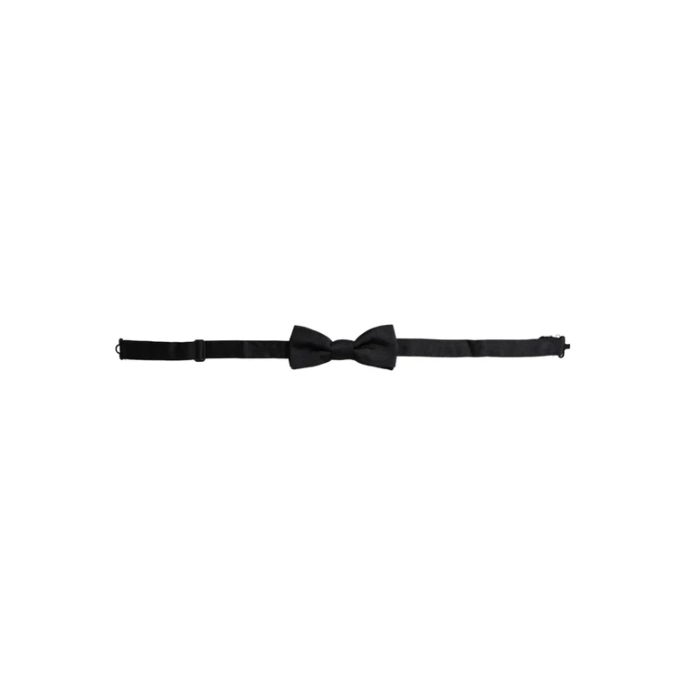 Dolce & Gabbana Black Silk Adjustable Neck Men Bow Tie - Men