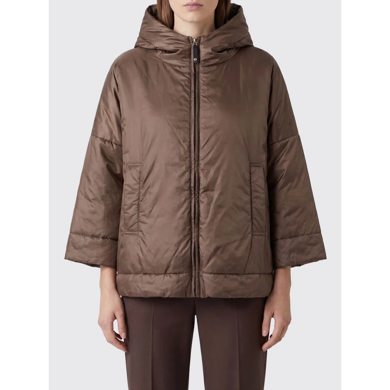 Hooded Short Down Jacket in Technical Fabric with Dropped Shoulders (2629486074600096)