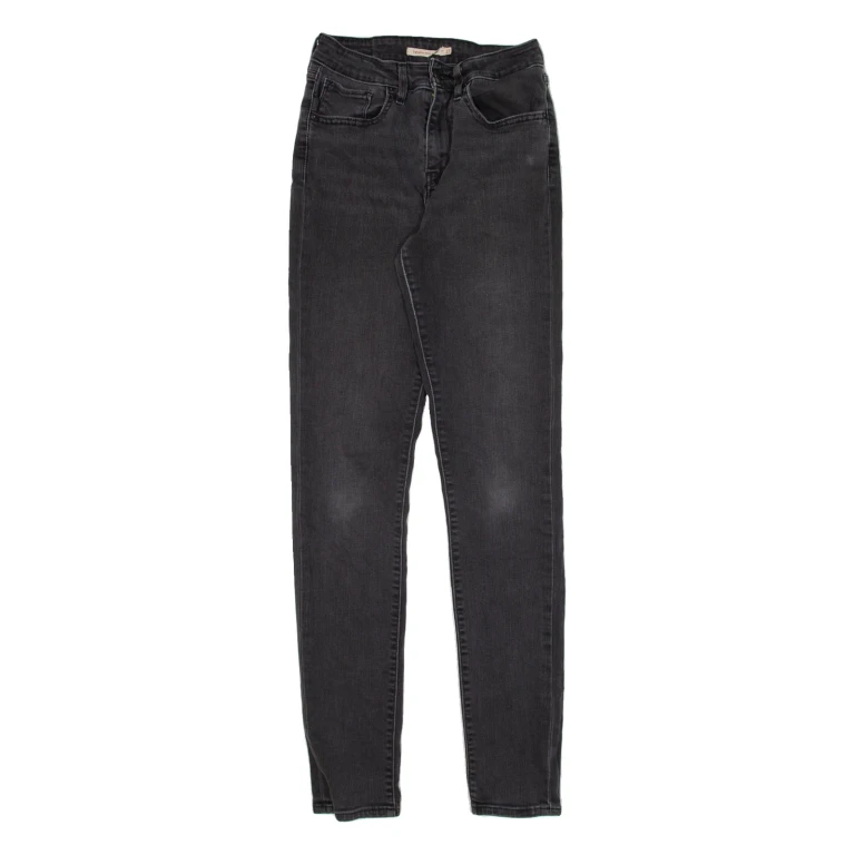 LEVI'S 721 High Rise Womens Jeans Black Slim Skinny W24 L32