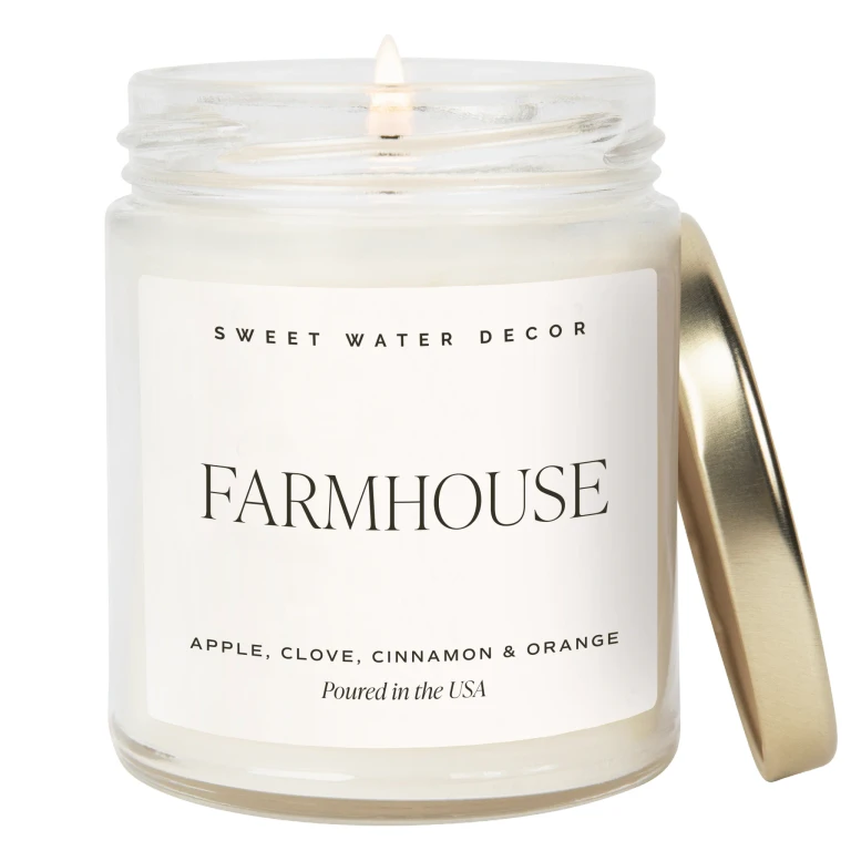 Farmhouse Soy Candle - Clear Jar - 9 oz