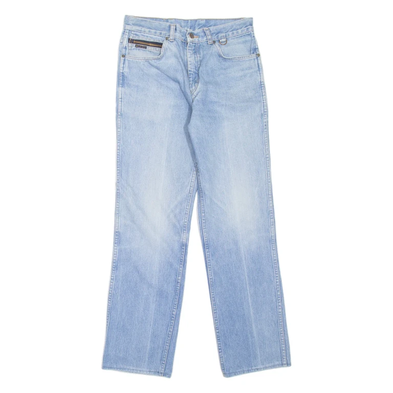 VINCI Mens Jeans Blue Regular Straight Stone Wash W28 L30