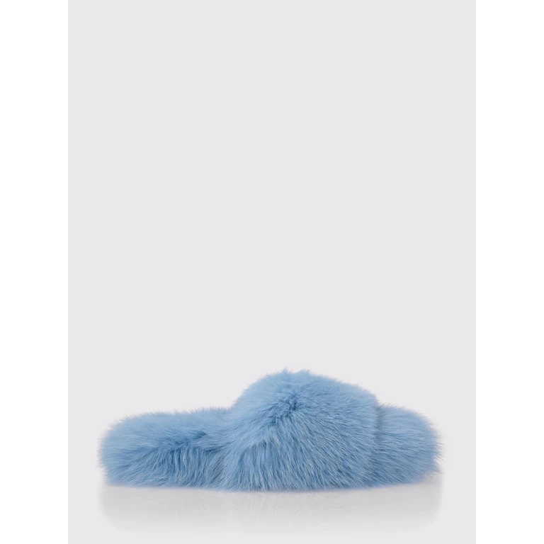 Solid Colour Fur Slide Sandals with a Low Heel (AAASWSG0057PFU003F07)