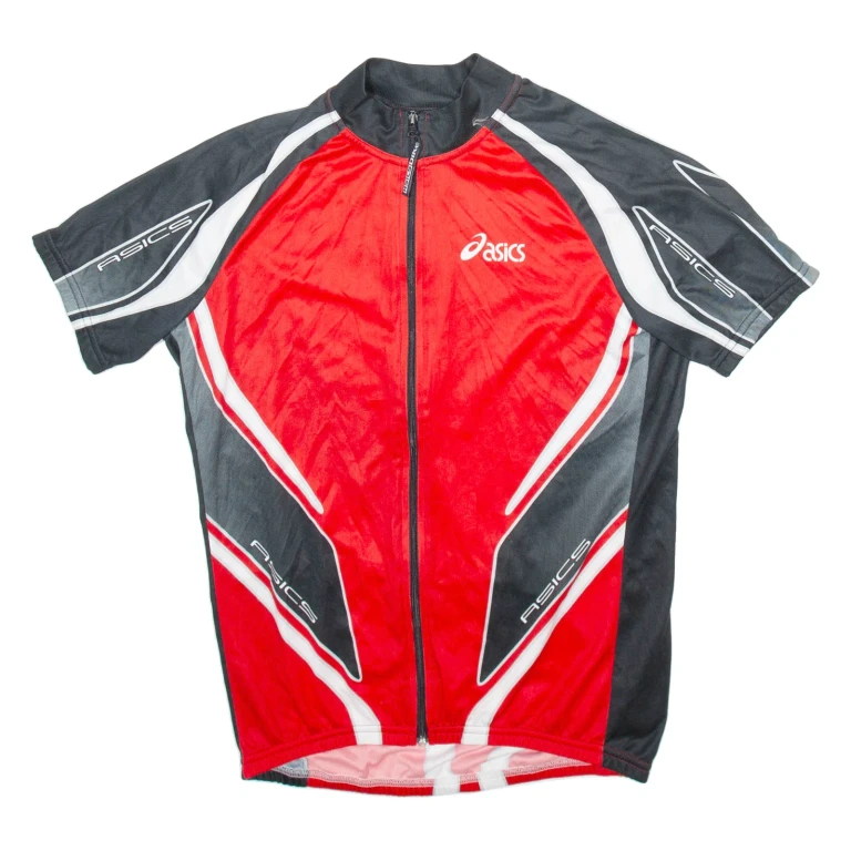 ASICS Full Zip Cycling Mens Jersey Red S