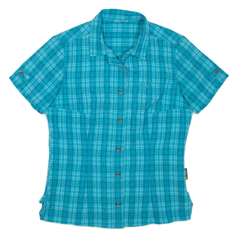 JACK WOLFSKIN Womens Shirt Blue Check M