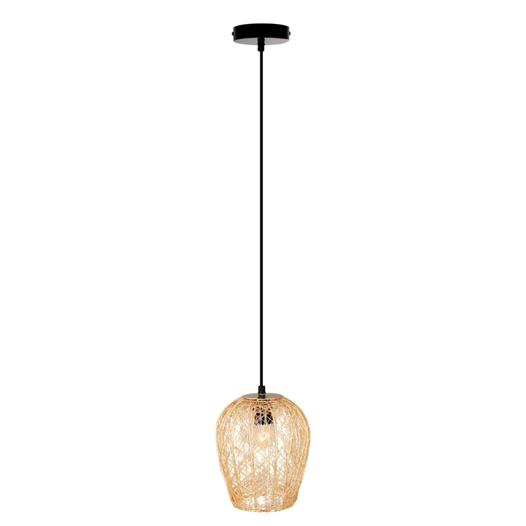 Modern Gold Woven Metal Pendant Light