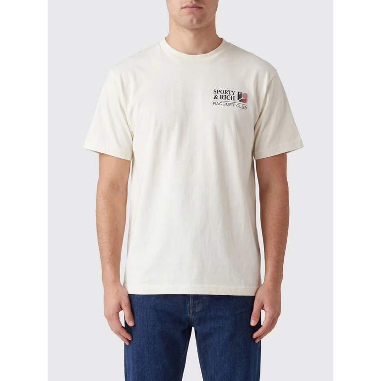 Crewneck Cotton T-Shirt with a Contrast Logo Print (TO119710431WH01WHINAVRUB)
