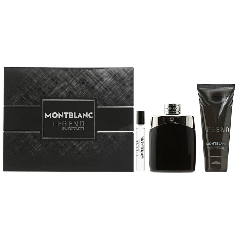 Mont Blanc Legend 3 Pc Set 3.3 Oz EDT / 3.3 Oz Shower Gel / .25 Oz Mini
