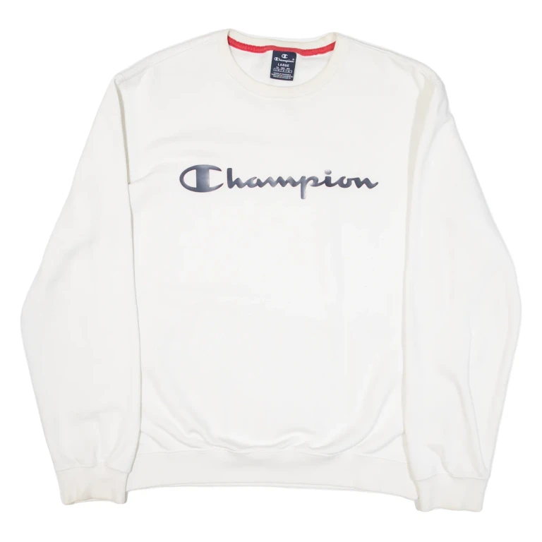 CHAMPION Womens Sweatshirt White L
