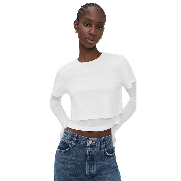 AGOLDE Romily Tee White Ash XL