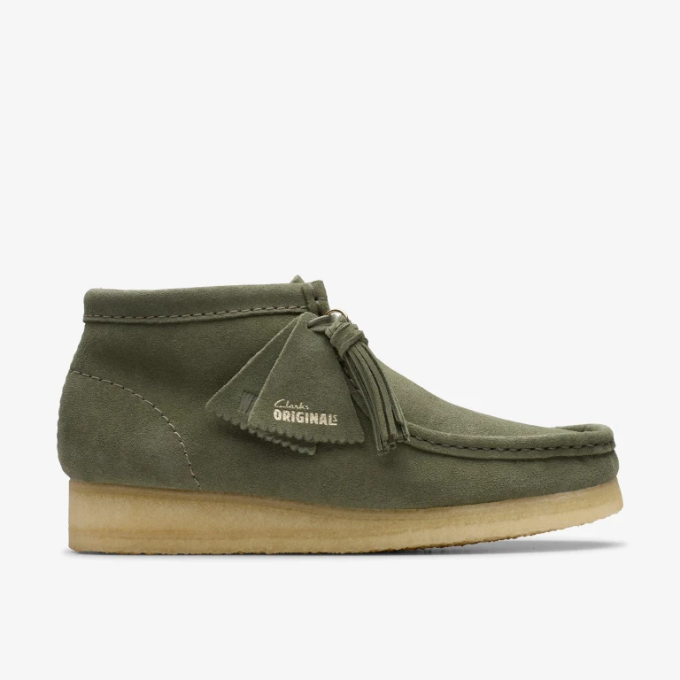 Women's Wallabee Boot Khaki/Green Sde Booties