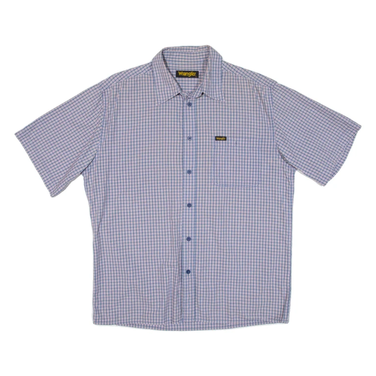 WRANGLER Mens Shirt Blue Check L