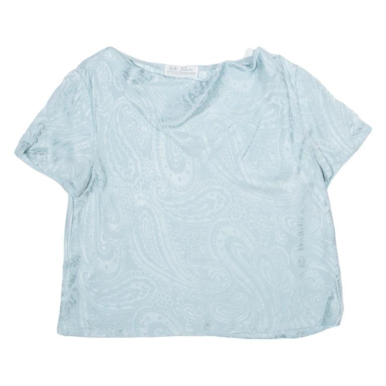 RALLO MARIANNE Womens Printed Blouse Blue Crazy Pattern M