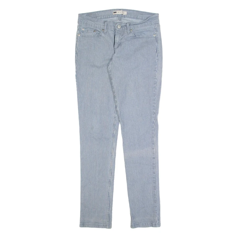 LEVI'S 524 Superlow Striped Womens Jeans Blue Slim Skinny W28 L30
