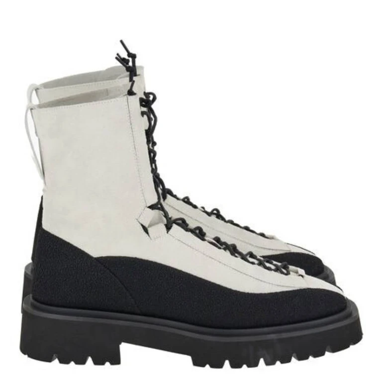 Ferragamo Atlante Hybrid Combat Boots, Size 9