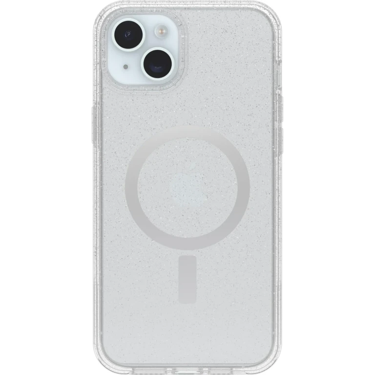 iPhone 15 Plus and iPhone 14 Plus Symmetry Series Clear Case - Stardust (Clear/Silver) Snaps to MagSafe Ultra-Sleek Raised Edges Protect Camera & Screen
