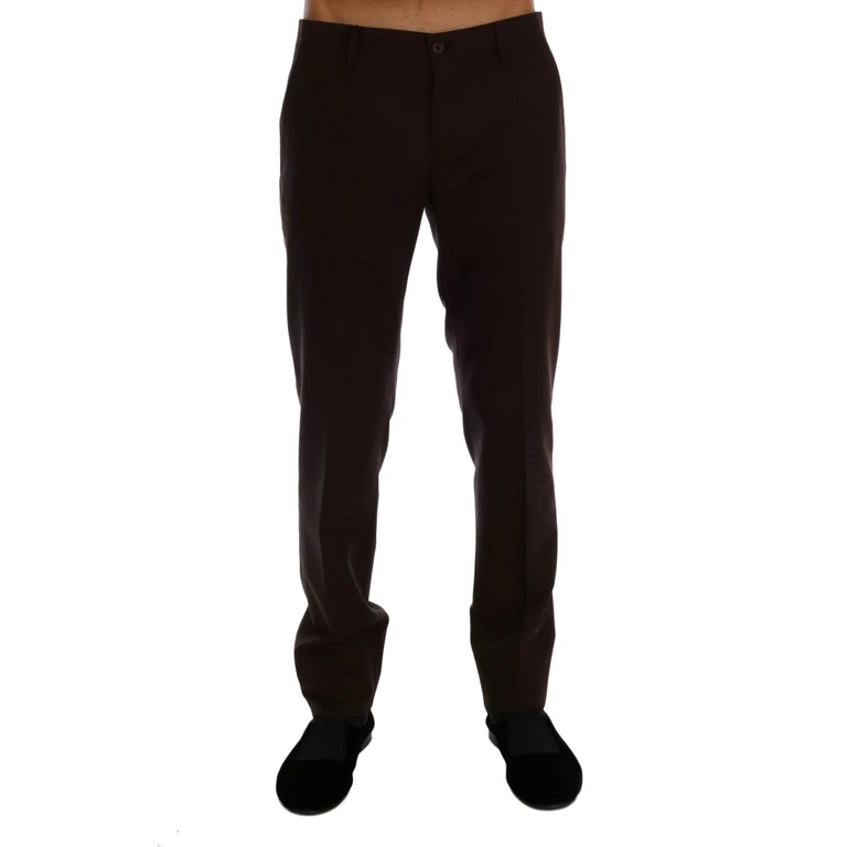 Dolce & Gabbana Purple Wool Stretch Formal Pants - Men