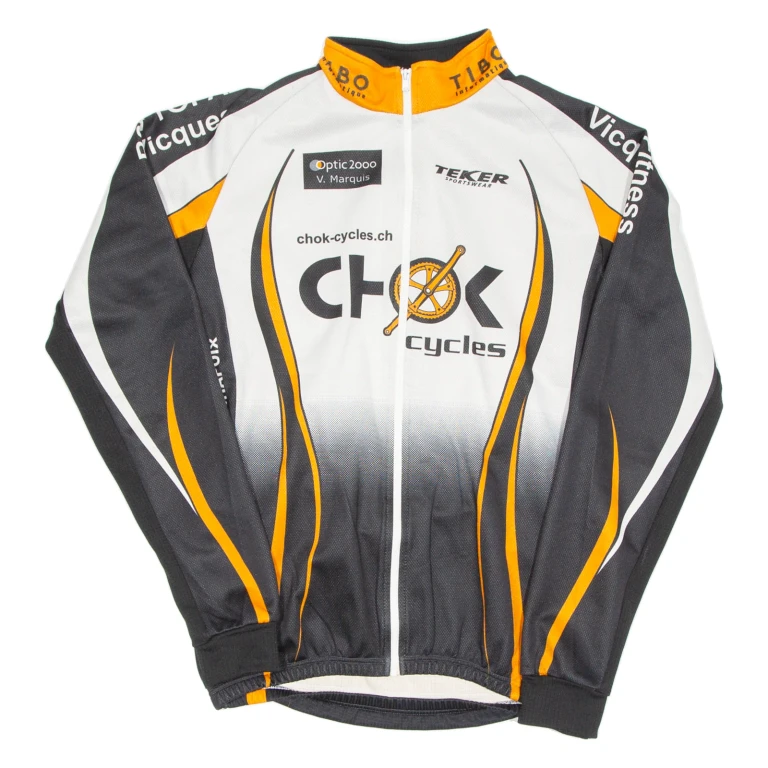 Cycling Mens Jersey Black Long Sleeve Full Zip L