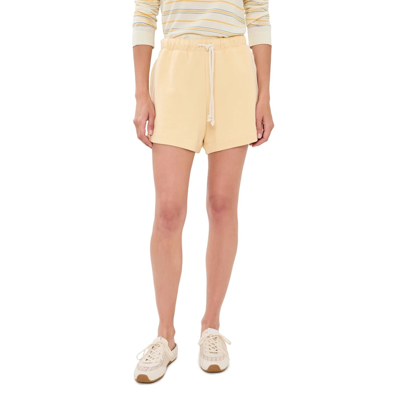 DONNI. The Stripe Eco-Terry Shorts Butter XL