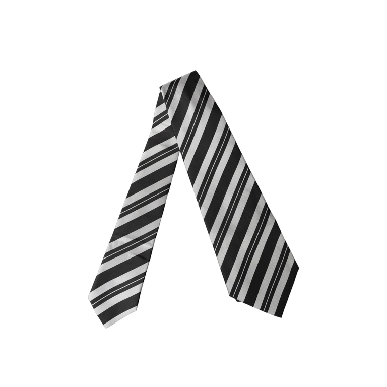 Dolce & Gabbana Black White Stripes Silk Adjustable Women Necktie Tie And - Women