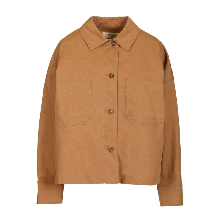 Weekend Max Mara Oversized jacket in cotton and linen mat Brown - Women