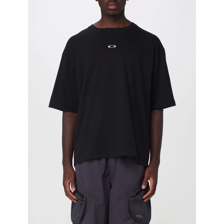 Cotton T-shirt with Contrasting Graphic Print and Dropped Shoulders (FOA408791021)
