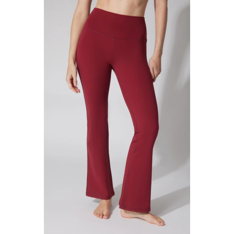Felix Ribbed Elastic Free Waist 7/8 Flare Leg Pant