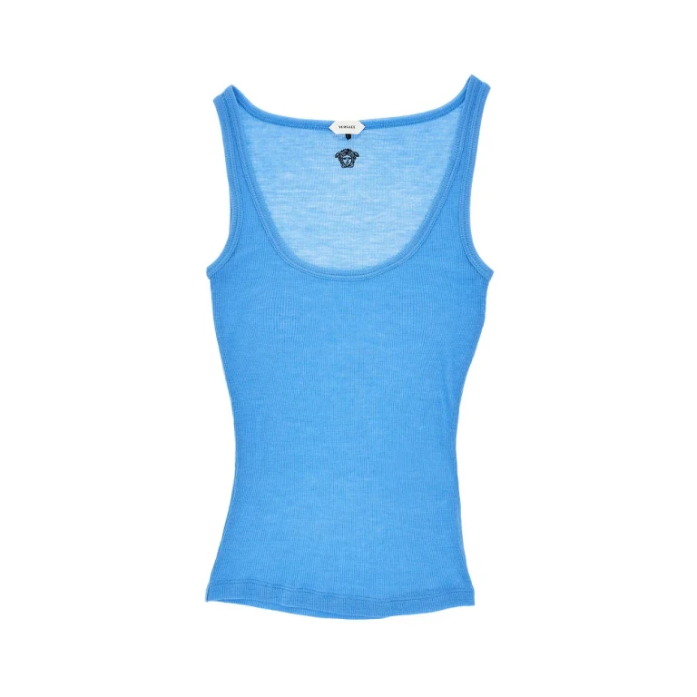 VERSACE Ribbed wool tank top Woman 40