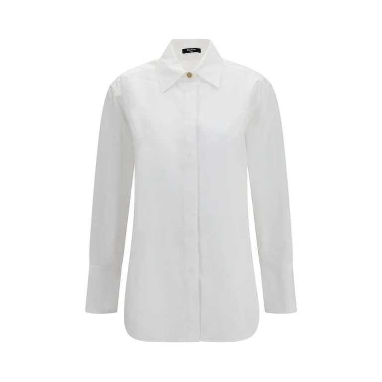 White Cotton Dress Shirt - Women