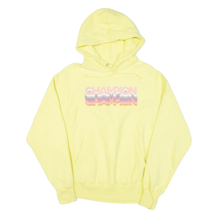 CHAMPION REVERSE WEAVE Womens Yellow Hoodie S