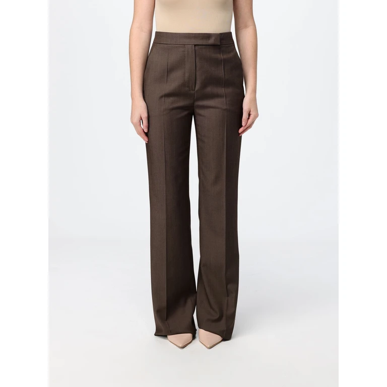 Mid-Rise Straight-Leg Tailored Linen-Blend Trousers (2621136181600008)