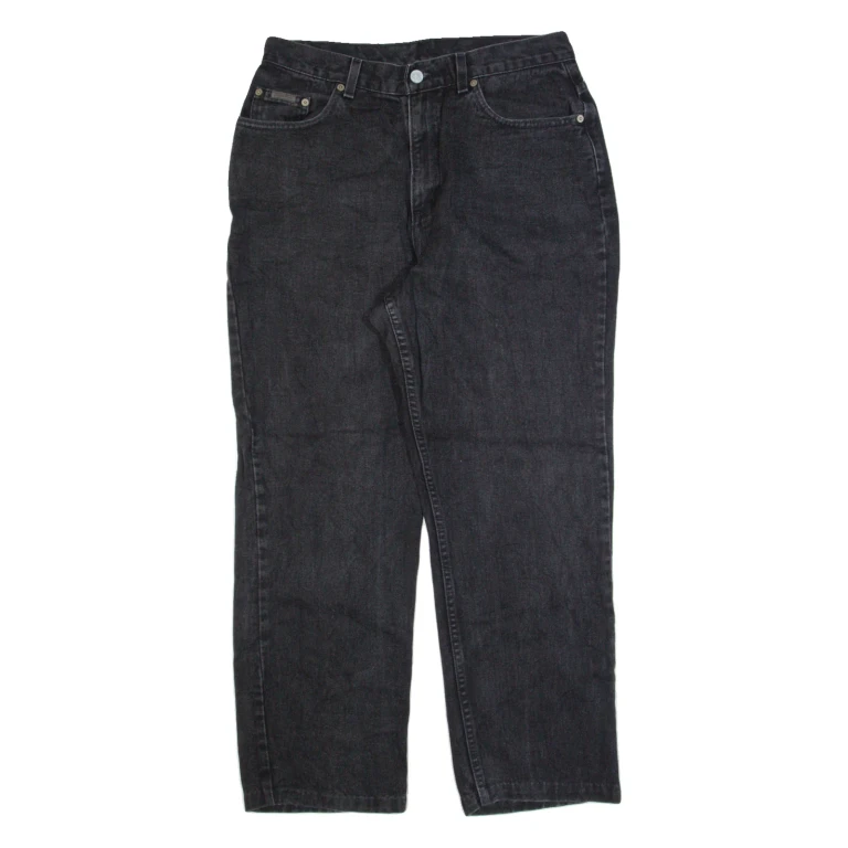 CALVIN KLEIN JEANS Womens Jeans Black Regular Straight Stone Wash W30 L28