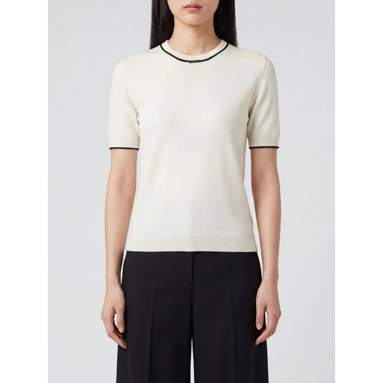 Wool Crew Neck Jumper with Bow and VLogo Signature (KC74YAC10AN)