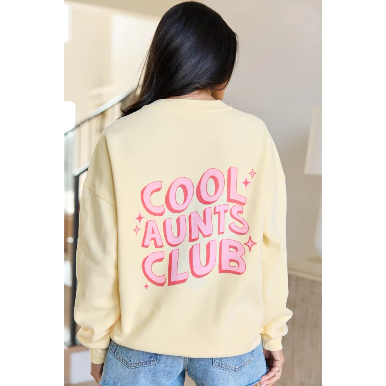 Cool Aunts Club Yellow Graphic Sweatshirt