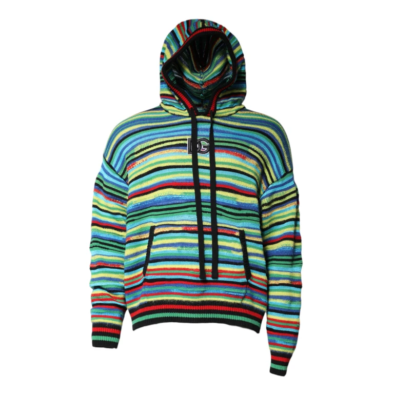 Dolce & Gabbana Multicolor Cotton Hooded Pullover Sweater Nylon Clothing - Men
