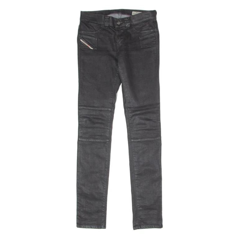 DIESEL Low Waist Stretch Womens Trousers Black Slim Jegging W26 L32