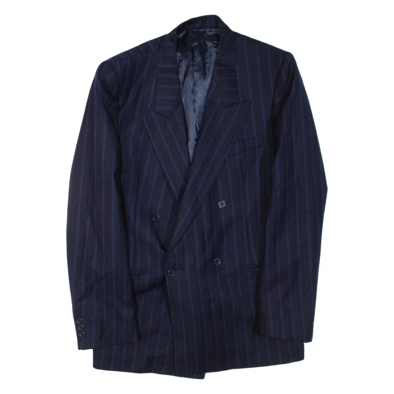 Mens Blazer Jacket Blue Striped L