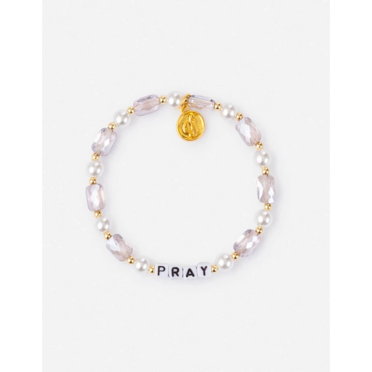 Pray Pearl Letter Bracelet