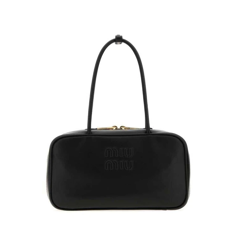 Black Leather Shoulder Bag Nero Borse A Mano