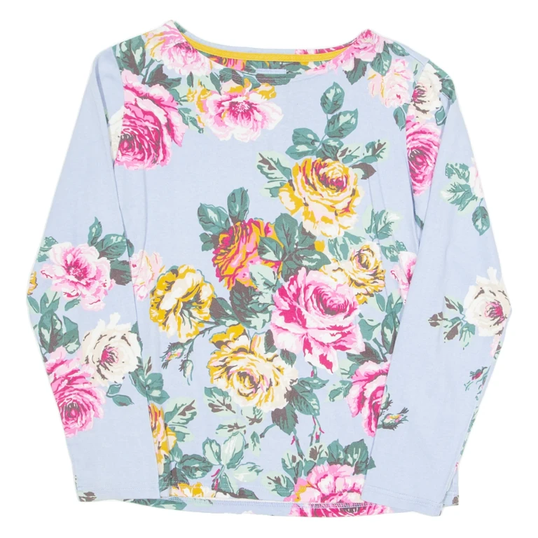 JOULES Womens Printed Top Purple Long Sleeve Floral UK 10