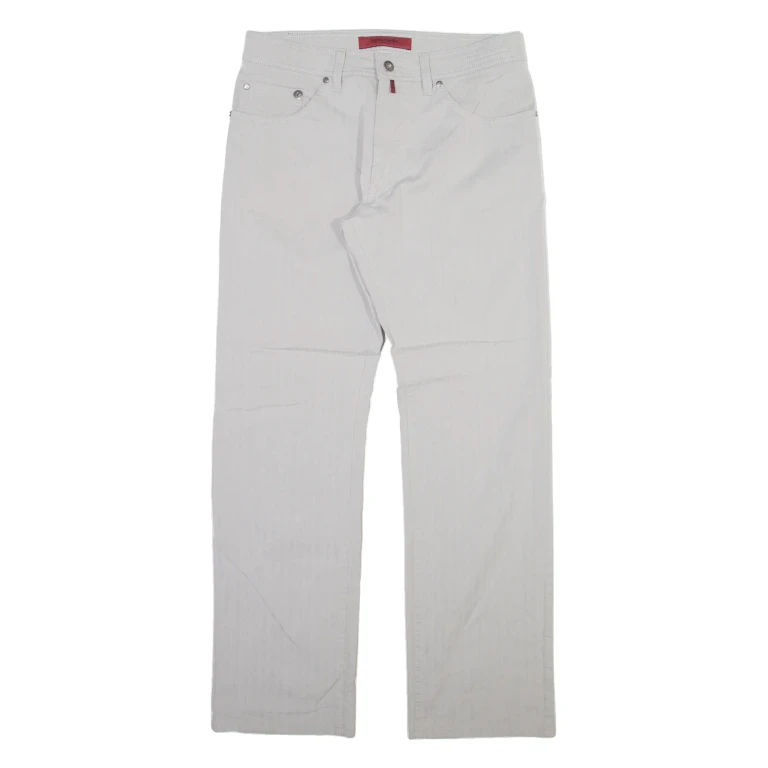 PIERRE CARDIN Mens Trousers Grey Regular Straight W31 L30