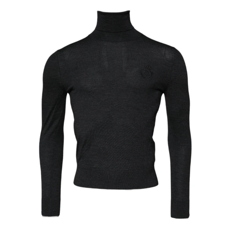 Dolce & Gabbana Black Wool Turtle Neck Men Pullover Sweater Clothing - Men