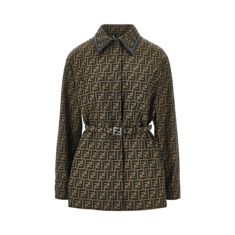 Veste chemise FENDI en toile jacquard FF Femme 38