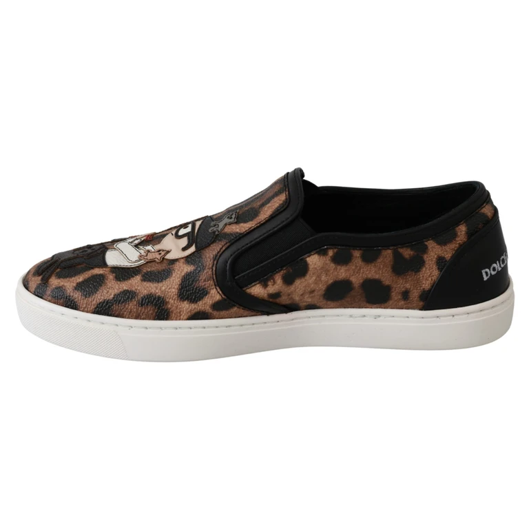 Dolce & Gabbana Leather Leopard #dgfamily Loafers Shoes Brown - Women