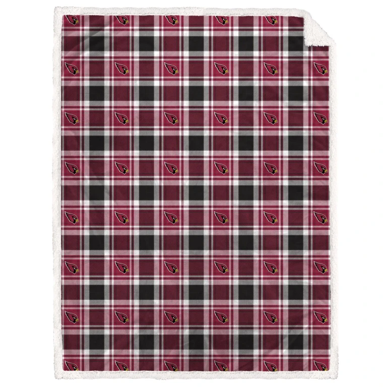 NFL Team Sherpa Plaid Blanket 60x90